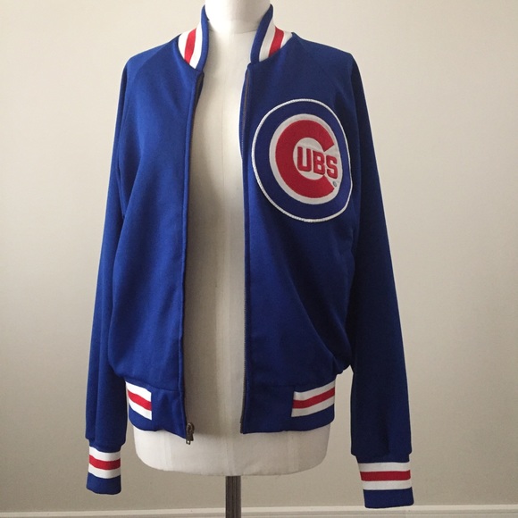 Vintage Chicago Cubs Zippered Jacket Sz L - Picture 3 of 12
